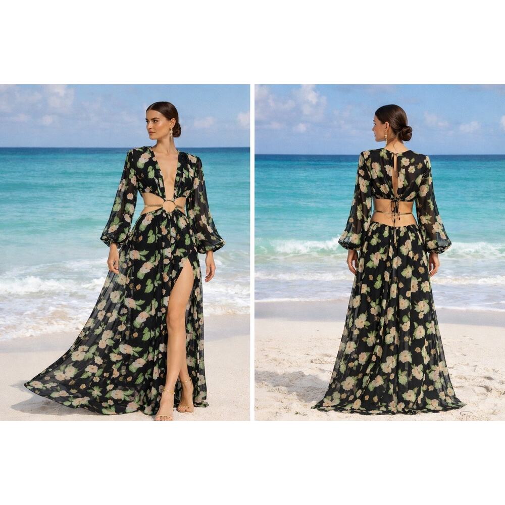 Bronx and Banco Flavia silk blend maxi gown - Picture 2 of 13